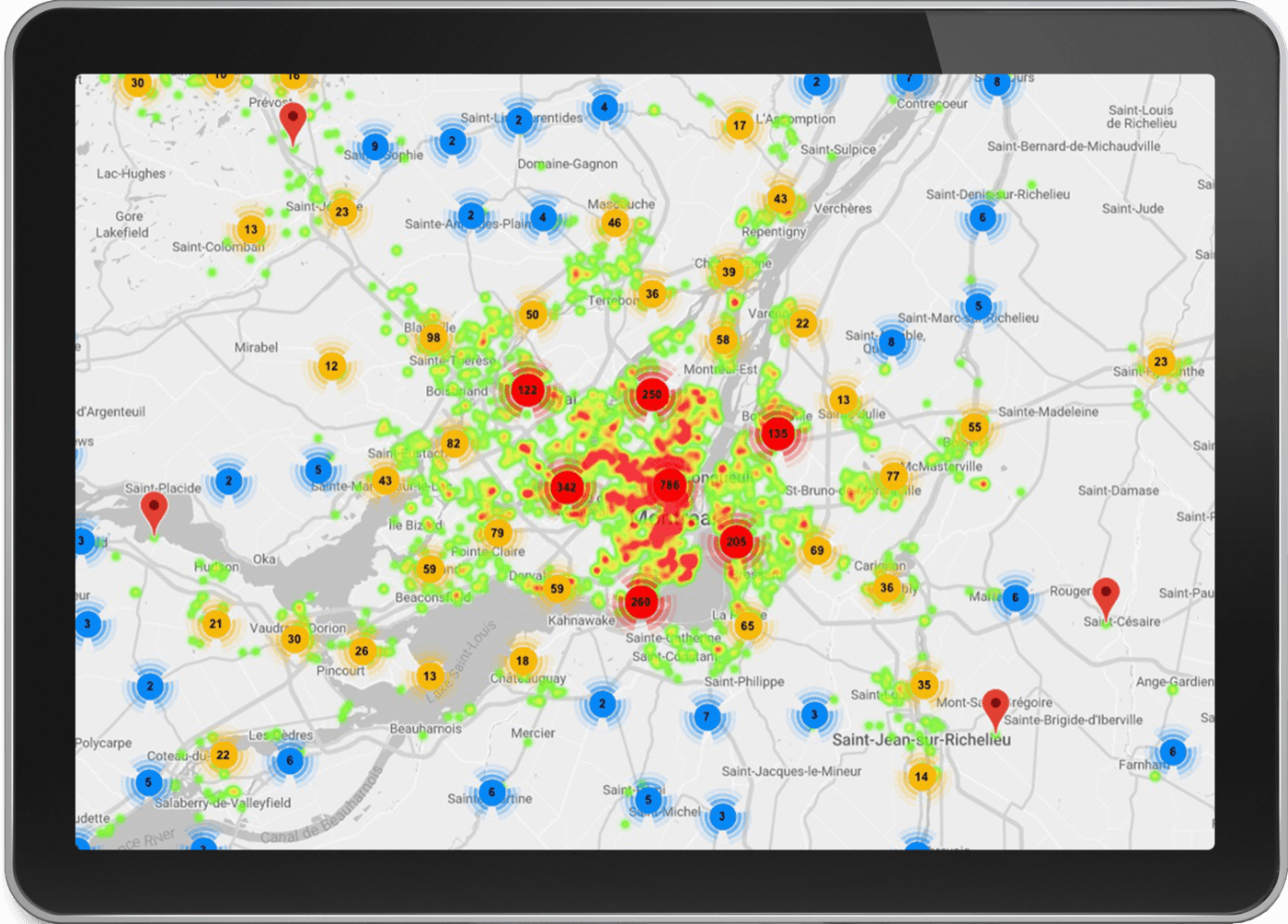 The heat map offers a great visual representation of the market and is a valuable tool for marketing.