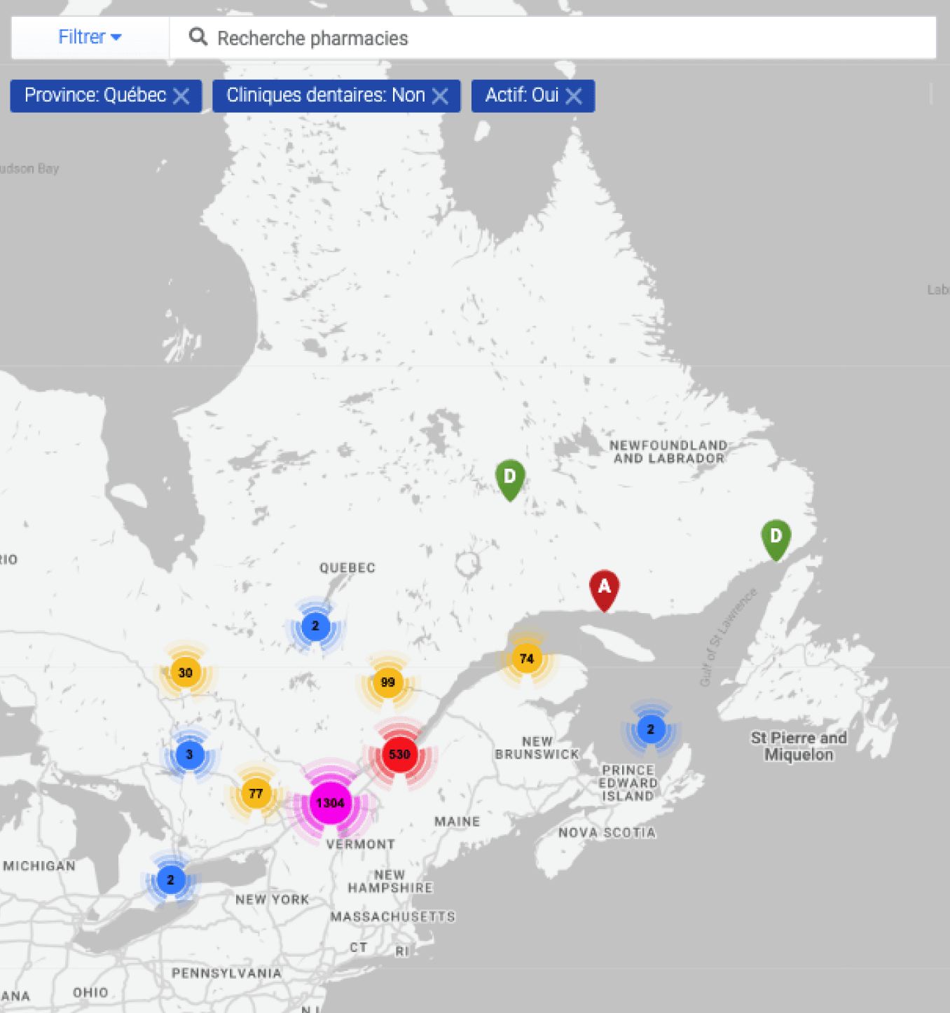 La carte interactive aide les représentants dans leur processus de vente puisqu’elle permet de rappeler les actions à effectuer et d’assurer les suivis avec les clients.